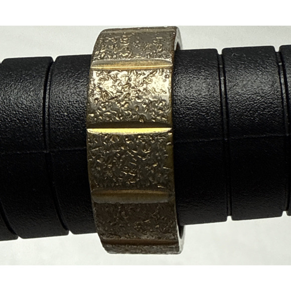 Vintage Uncas Cigar Band Ring Sz 7 Silver Gold Metal Ribbed As-Is - Picture 13 of 13